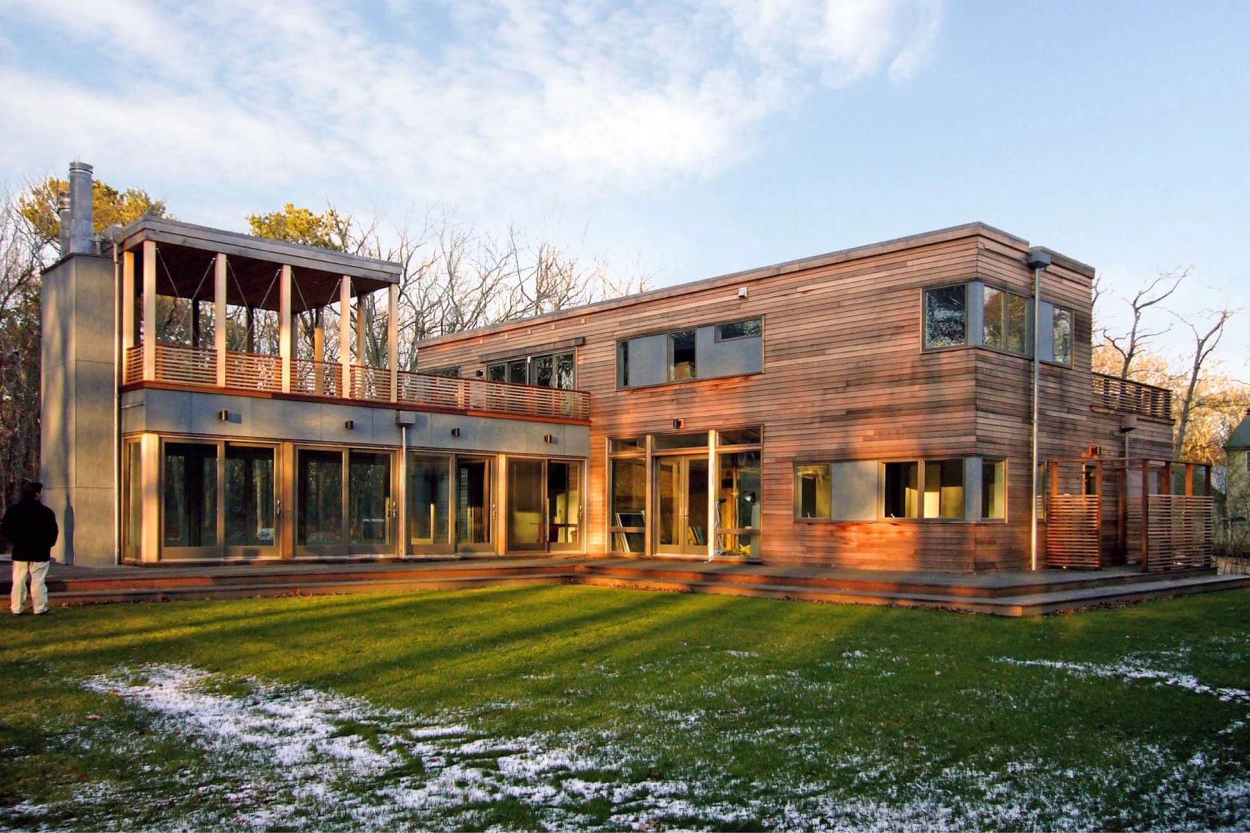 Illustrative reference of a warm contemporary prefab residence